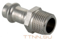 Соединитель из нержавеющей стали с наружной резьбой Valtec 35х1 Соединитель из нержавеющей стали с наружной резьбой Valtec 35х1