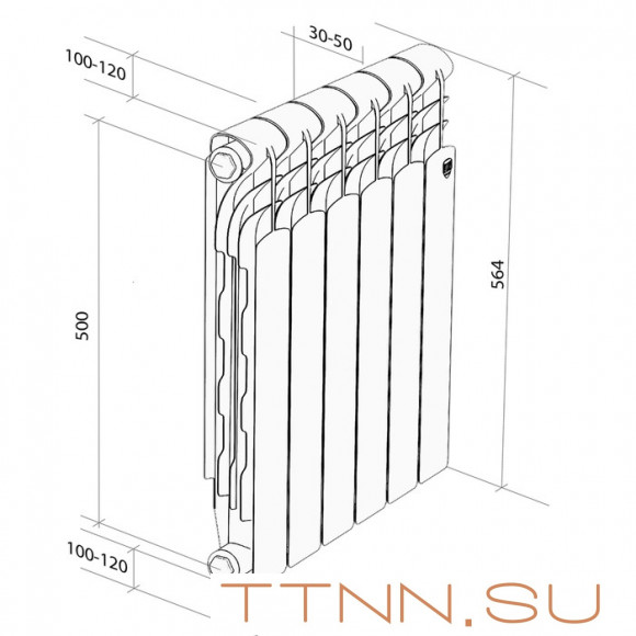 Биметаллический радиатор Royal Thermo Revolution Bimetall 500 2.0 10 секц. Биметаллический радиатор Royal Thermo Revolution Bimetall 500 2.0 10 секц.
