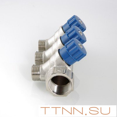 Коллектор с регулировочными вентилями и наружной резьбой Valtec 3/4*3*1/2 VT.560.N Коллектор с регулировочными вентилями и наружной резьбой Valtec 3/4*3*1/2 VT.560.N