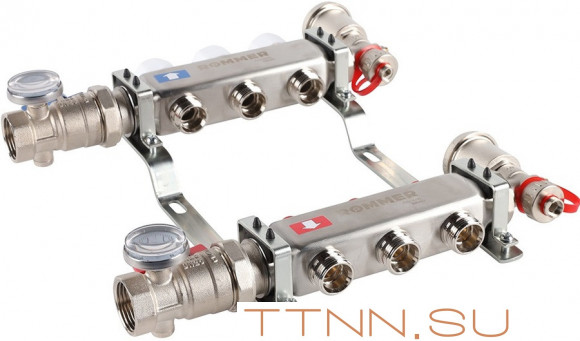 Для отопления Rommer 1"/3/4"x3 с запорными клапанами (RMS-3210-000003) Для отопления Rommer 1"/3/4"x3 с запорными клапанами (RMS-3210-000003)