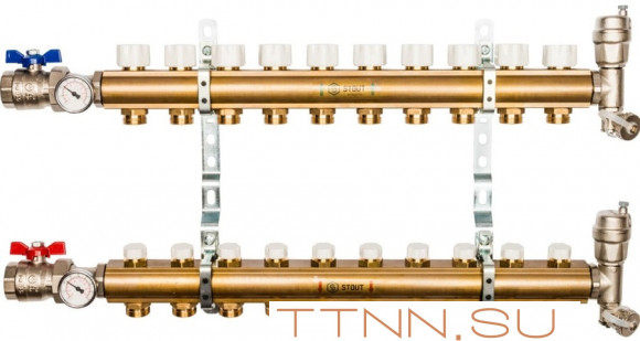 Коллектор регулируемый для теплого пола STOUT SMB 0468 000010