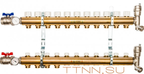 Коллектор регулируемый для теплого пола STOUT SMB 0468 000011