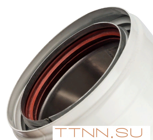 Отвод STOUT 90° DN80 для раздельного дымохода утепленный Отвод STOUT 90° DN80 для раздельного дымохода утепленный