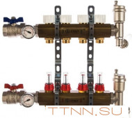 Коллектор регулируемый для теплого пола с расходомерами STOUT SMB 0473 000004