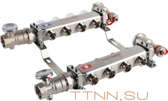 Для отопления Rommer 1"/3/4"x4 с запорными клапанами (RMS-3210-000004) Для отопления Rommer 1"/3/4"x4 с запорными клапанами (RMS-3210-000004)