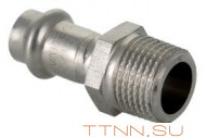 Пресс-фитинг из нержавеющей стали с наружной резьбой Valtec 12х1/2 Пресс-фитинг из нержавеющей стали с наружной резьбой Valtec 12х1/2