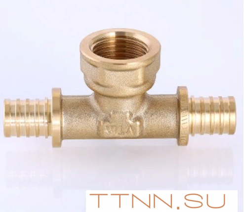 Тройник аксиальный Valtec 20х3/4 VTm.432.BG.200520 с переходом на внутреннюю резьбу Тройник аксиальный Valtec 20х3/4 VTm.432.BG.200520 с переходом на внутреннюю резьбу