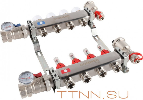 Для отопления Rommer 1"/3/4"x4 с расходомерами (RMS-1210-000004) Для отопления Rommer 1"/3/4"x4 с расходомерами (RMS-1210-000004)
