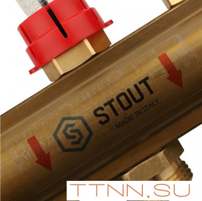 Коллектор регулируемый для теплого пола с расходомерами STOUT SMB 0473 000008