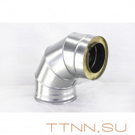 Сэндвич Отвод дымохода 90° нержавейка 1 мм / оцинковка 0,5 мм 350 (внутри) / 450 (снаружи), AISI-430, Керамическая вата (СуперВул) Сэндвич Отвод дымохода 90° нержавейка 1 мм / оцинковка 0,5 мм 350 (внутри) / 450 (снаружи), AISI-430, Керамическая вата (СуперВул)