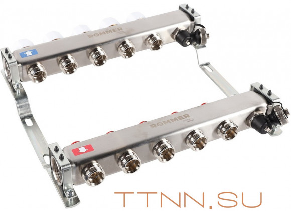 Для отопления Rommer 1"/3/4"x5 с запорными клапанами (RMS-3201-000005) Для отопления Rommer 1"/3/4"x5 с запорными клапанами (RMS-3201-000005)