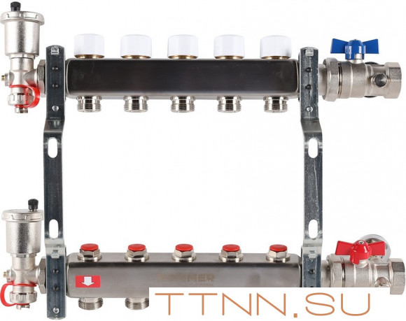 Для отопления Rommer 1"/3/4"x5 с запорными клапанами (RMS-3210-000005) Для отопления Rommer 1"/3/4"x5 с запорными клапанами (RMS-3210-000005)