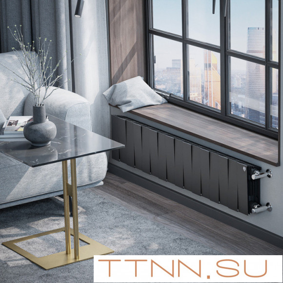 Биметаллический радиатор Royal Thermo PianoForte 200 /Noir Sable - 16 секц.