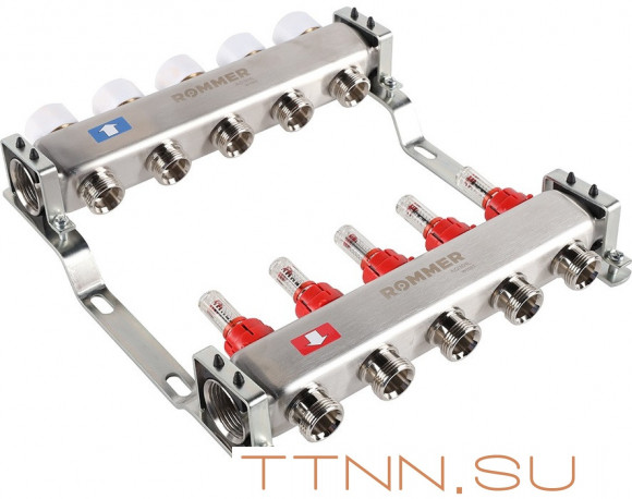 Для отопления Rommer 1"/3/4"x5 с расходомерами (RMS-1200-000005) Для отопления Rommer 1"/3/4"x5 с расходомерами (RMS-1200-000005)