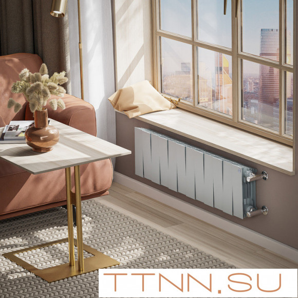 Биметаллический радиатор Royal Thermo PianoForte 200 /Silver Satin - 12 секц.