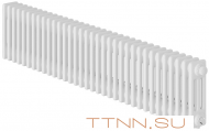 Стальной трубчатый радиатор 3-колончатый Royal Thermo Insignia VC3030 - 34 секц. RAL9016, нижнее 1/2