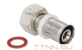 Фитинг пресс VALTEC VTm.222.N.001604 16x1/2" с накидной гайкой