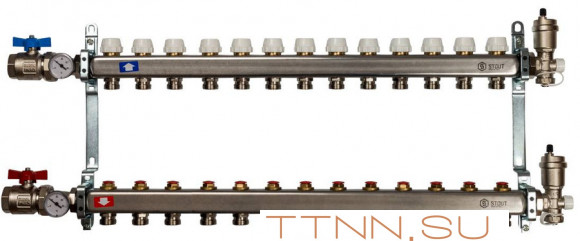 Коллектор с запорными клапанами STOUT SMS 0912 000013