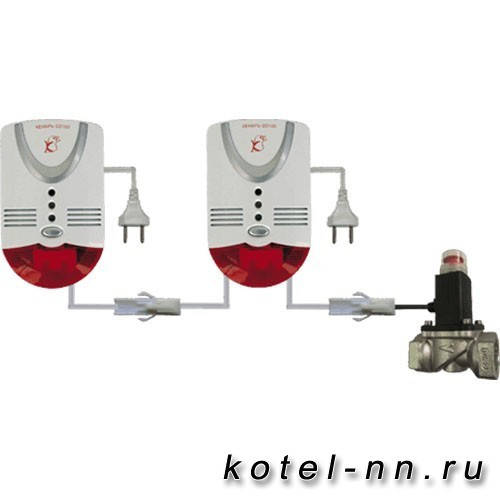 Система контроля загазованности Кенарь GD100-N + GD100-C + GV-80, раздельный сигнализатор CH+СО, труба DN15