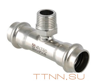 Тройник из нержавеющей стали с наружной резьбой Valtec 28х1