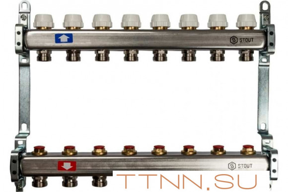 Коллектор с запорными клапанами STOUT SMS 0922 000008