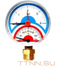 Термоманометр радиальный Watts FR 828(TMRA) 4 бар