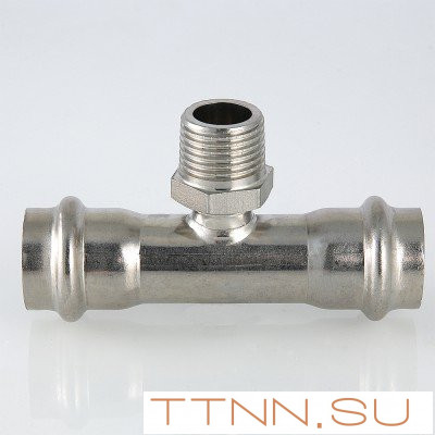 Тройник из нержавеющей стали с наружной резьбой Valtec 28х3/4" Тройник из нержавеющей стали с наружной резьбой Valtec 28х3/4"