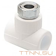 Тройник РосТурПласт с накидной гайкой на метал. штуцере 25x3/4"х25 арт.14271 Тройник РосТурПласт с накидной гайкой на метал. штуцере 25x3/4"х25 арт.14271