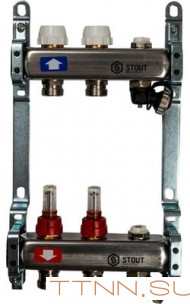 Коллектор с запорными клапанами STOUT SMS-0927-000002