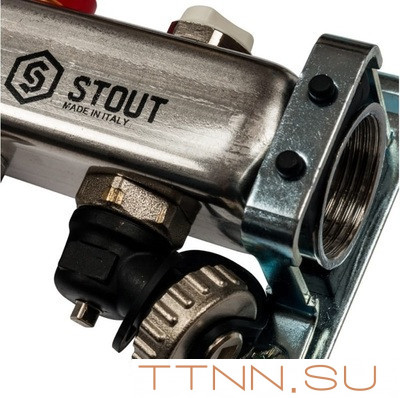 Коллектор с запорными клапанами STOUT SMS-0927-000002 Коллектор с запорными клапанами STOUT SMS-0927-000002