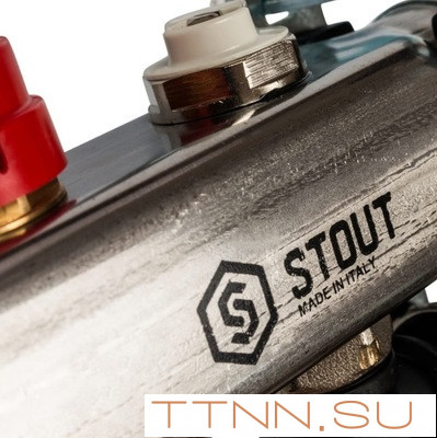 Коллектор с запорными клапанами STOUT SMS-0927-000002 Коллектор с запорными клапанами STOUT SMS-0927-000002