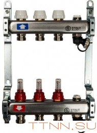 Коллектор с запорными клапанами STOUT SMS-0927-000003